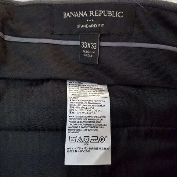 Banana Republic Mens Size 33x32 Gray Striped Dress Pants - Picture 5 of 9